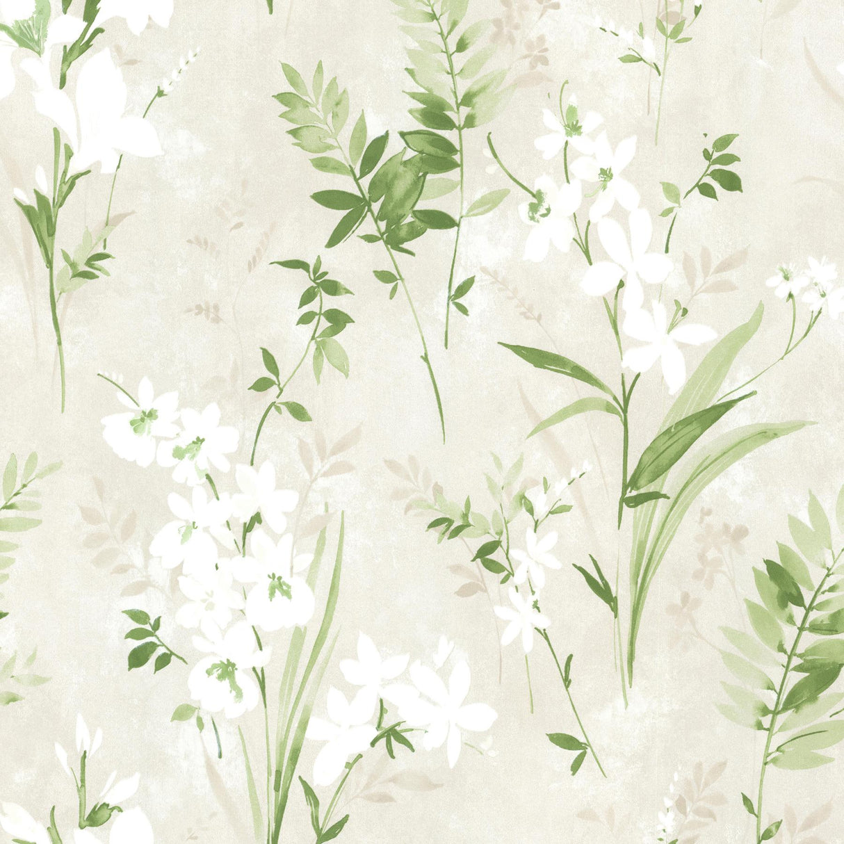 Brewster Home Fashions Driselle Floral Green Wallpaper