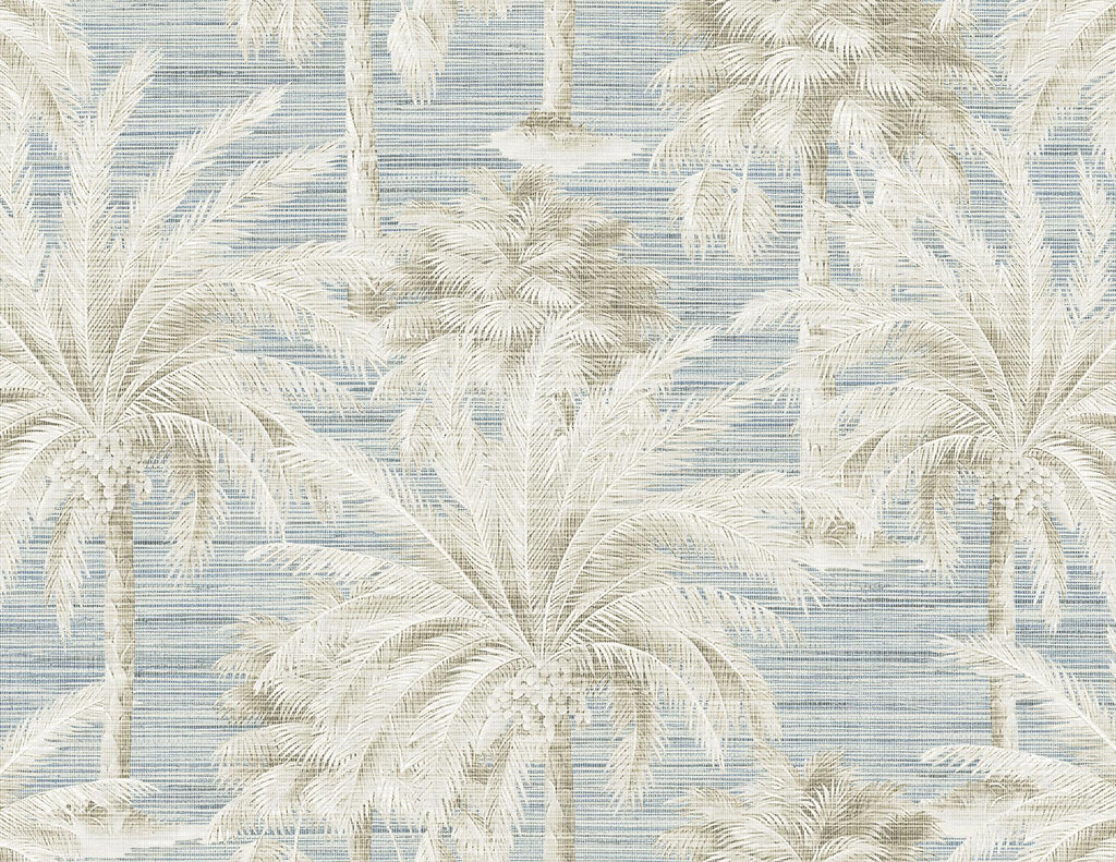 Brewster Home Fashions Dream Of Palm Trees Blue Texture Wallpaper