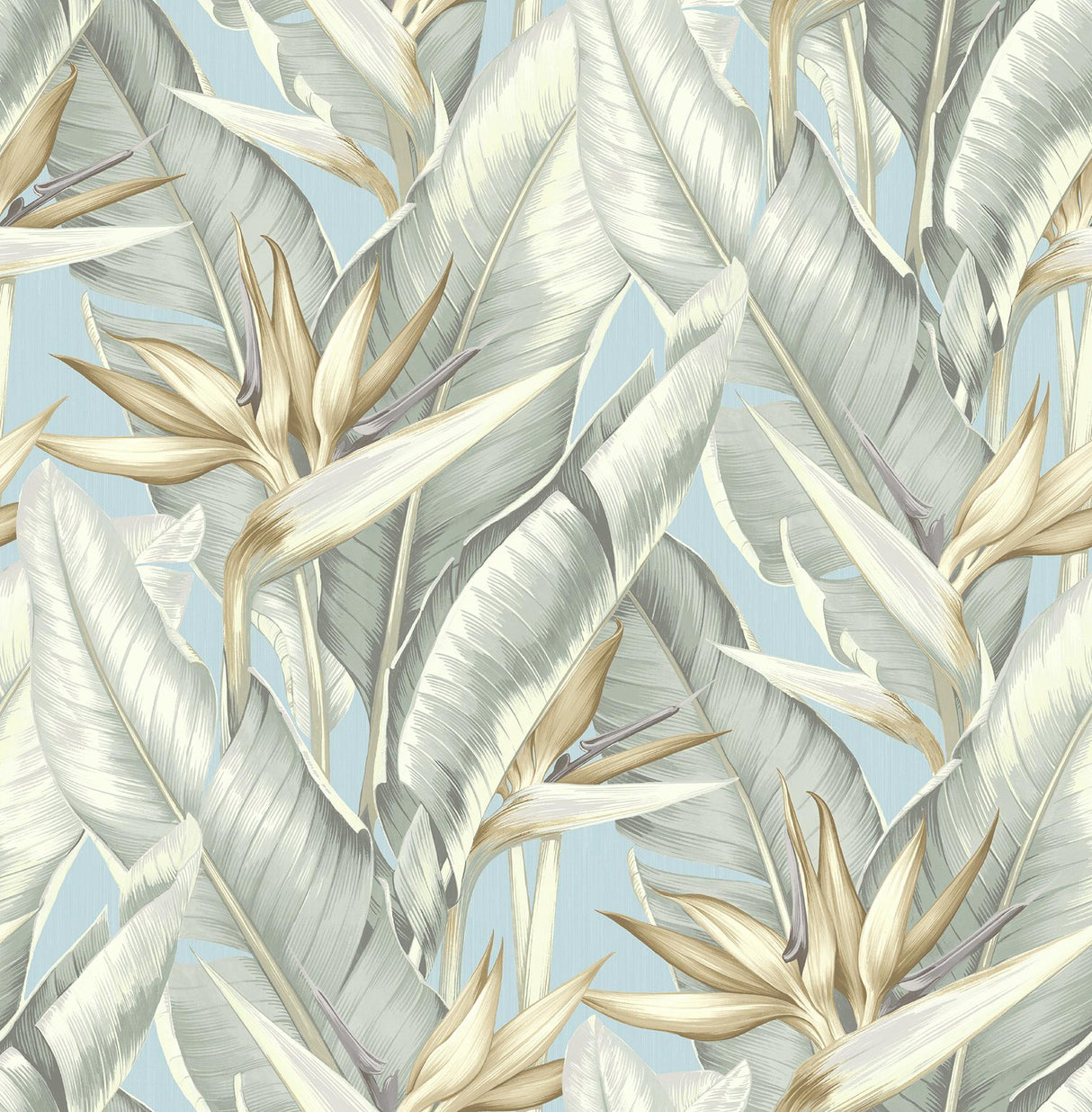 Brewster Home Fashions Arcadia Blueberry Banana Leaf Wallpaper