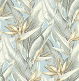 Brewster Home Fashions Arcadia Blueberry Banana Leaf Wallpaper