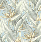 Brewster Home Fashions Arcadia Banana Leaf Blueberry Wallpaper