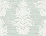 Brewster Home Fashions Pineapple Grove Turquoise Damask Wallpaper