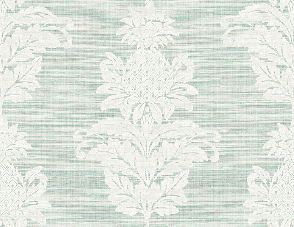 Brewster Home Fashions Pineapple Grove Turquoise Damask Wallpaper