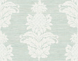 Brewster Home Fashions Pineapple Grove Damask Turquoise Wallpaper