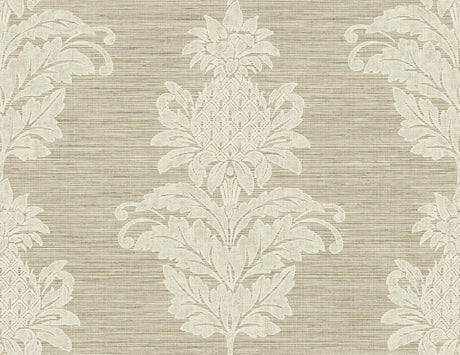 Brewster Home Fashions Pineapple Grove Damask Brown Wallpaper