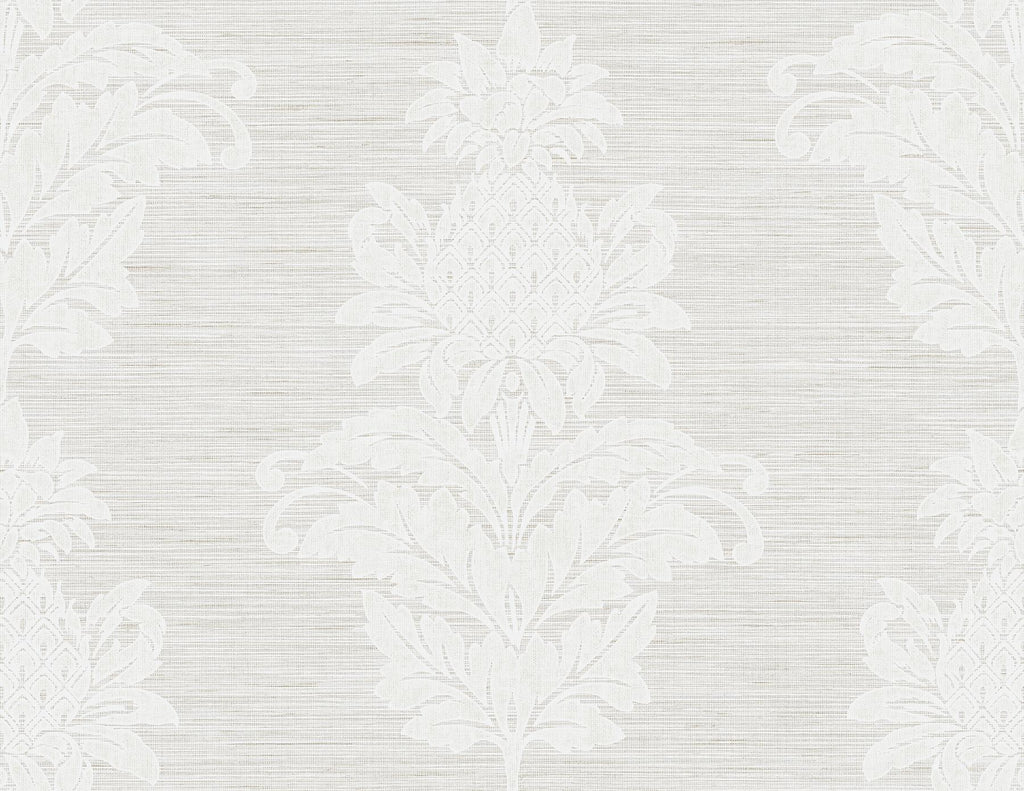 Brewster Home Fashions Pineapple Grove Grey Damask Wallpaper