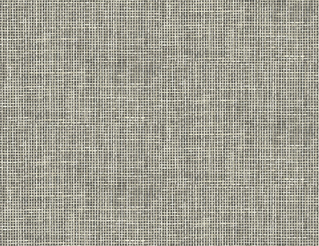 Brewster Home Fashions Woven Summer Charcoal Grid Wallpaper