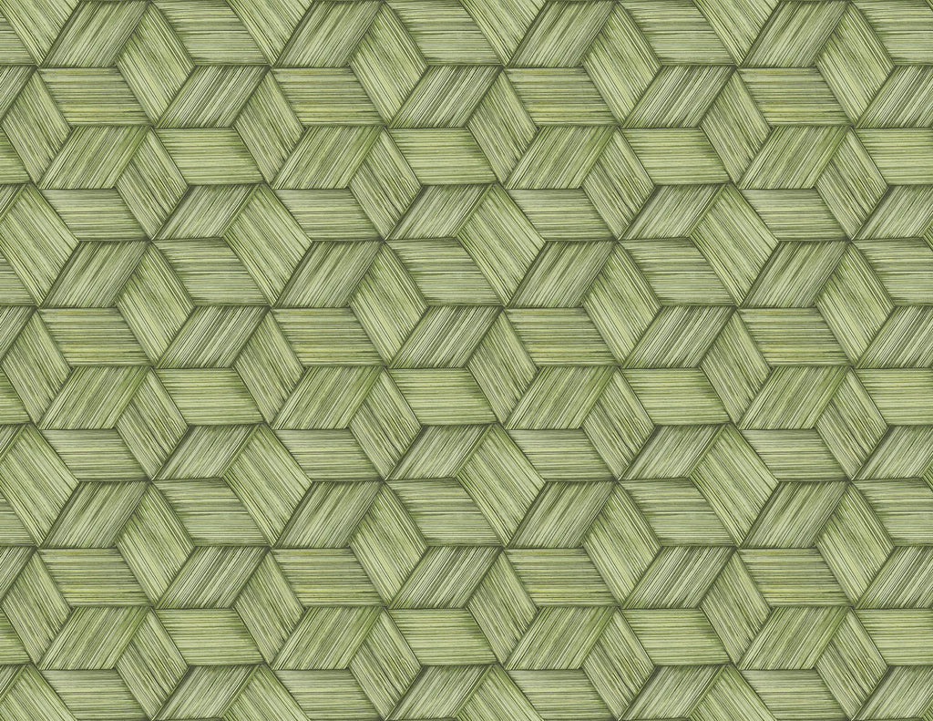 Brewster Home Fashions Intertwined Green Geometric Wallpaper