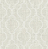 Brewster Home Fashions Geometric Jute White Quatrefoil Wallpaper