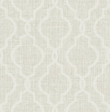 Brewster Home Fashions Geometric Jute Quatrefoil White Wallpaper