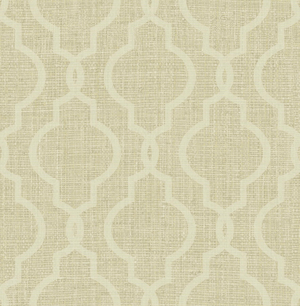 Brewster Home Fashions Geometric Jute Quatrefoil Gold Wallpaper