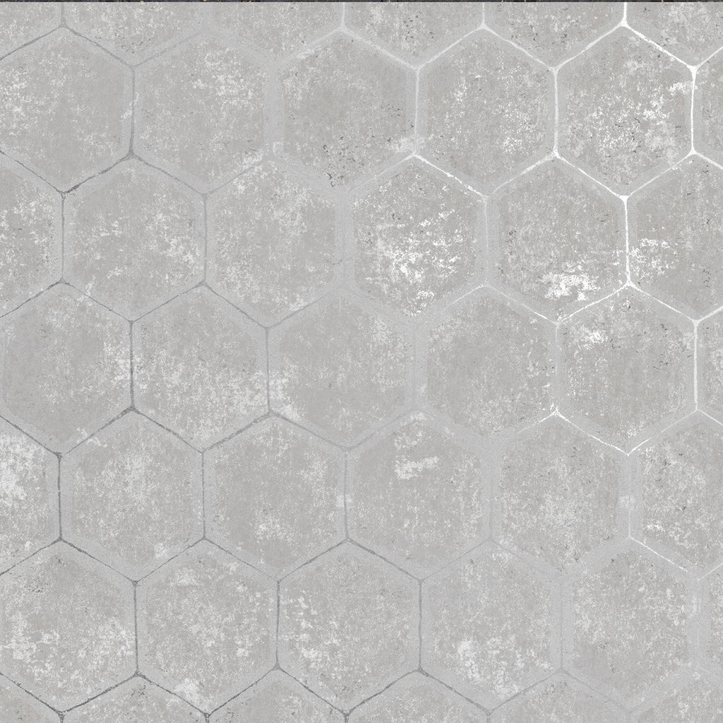 Brewster Home Fashions Starling Grey Honeycomb Wallpaper