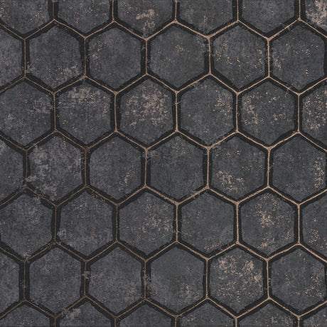 Brewster Home Fashions Starling Honeycomb Charcoal Wallpaper