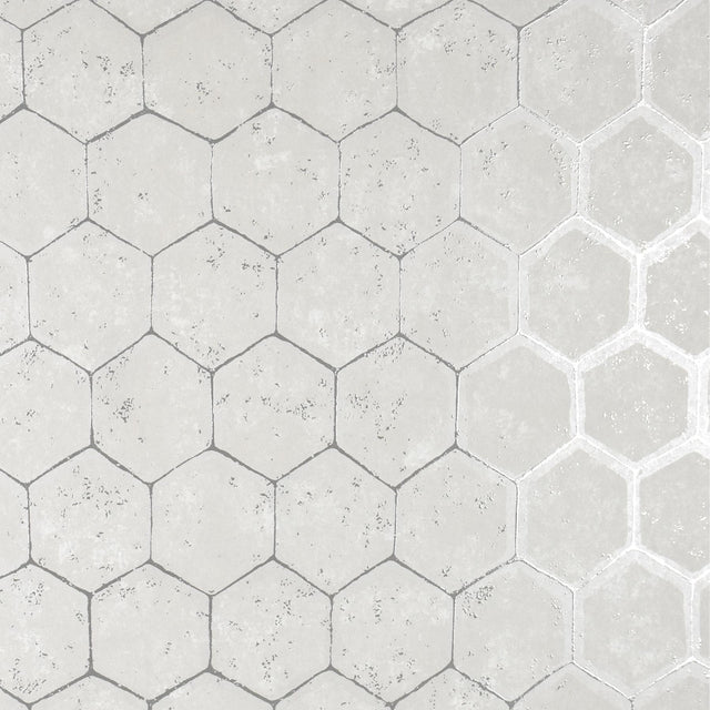 Brewster Home Fashions Starling Silver Honeycomb Wallpaper