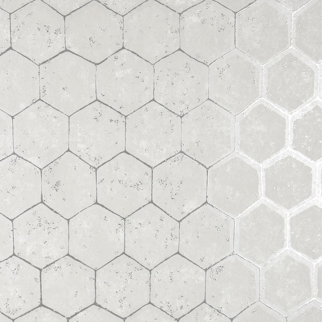 Brewster Home Fashions Starling Silver Honeycomb Wallpaper