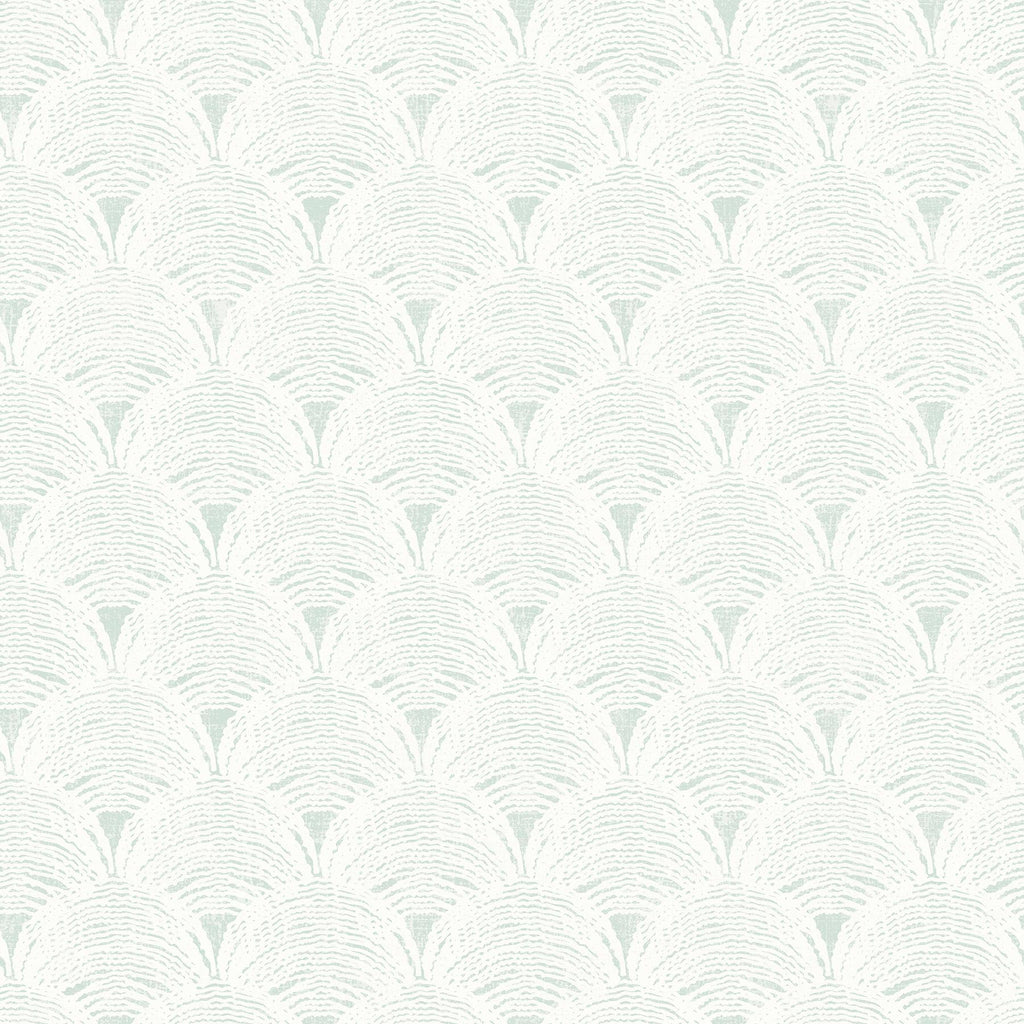 Brewster Home Fashions Santiago Teal Scalloped Wallpaper