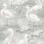 Brewster Home Fashions Everglades Grey Flamingos Wallpaper