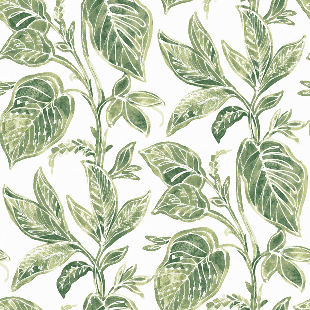 Brewster Home Fashions Mangrove Green Botanical Wallpaper