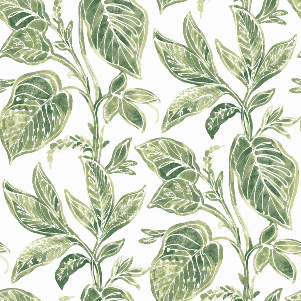 Brewster Home Fashions Mangrove Botanical Green Wallpaper
