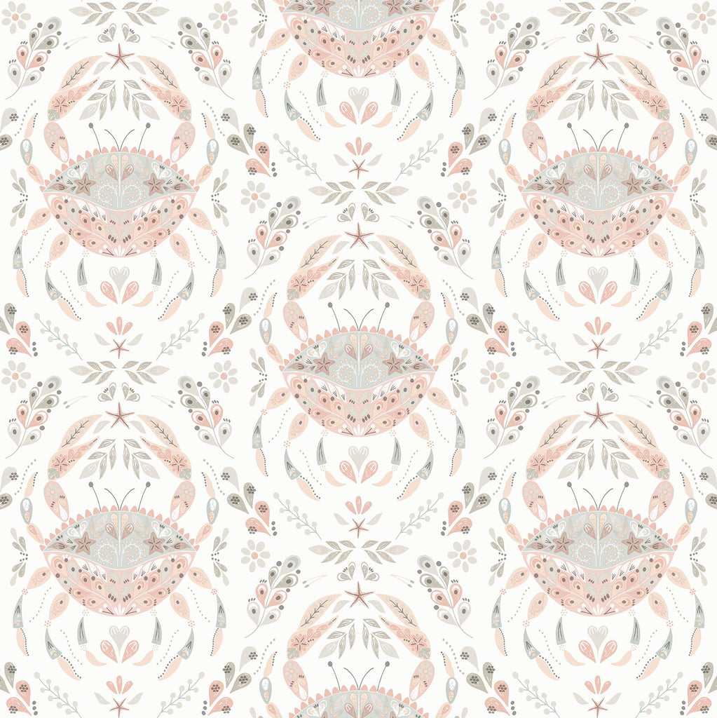 Brewster Home Fashions Annapolis Crustation Coral Wallpaper