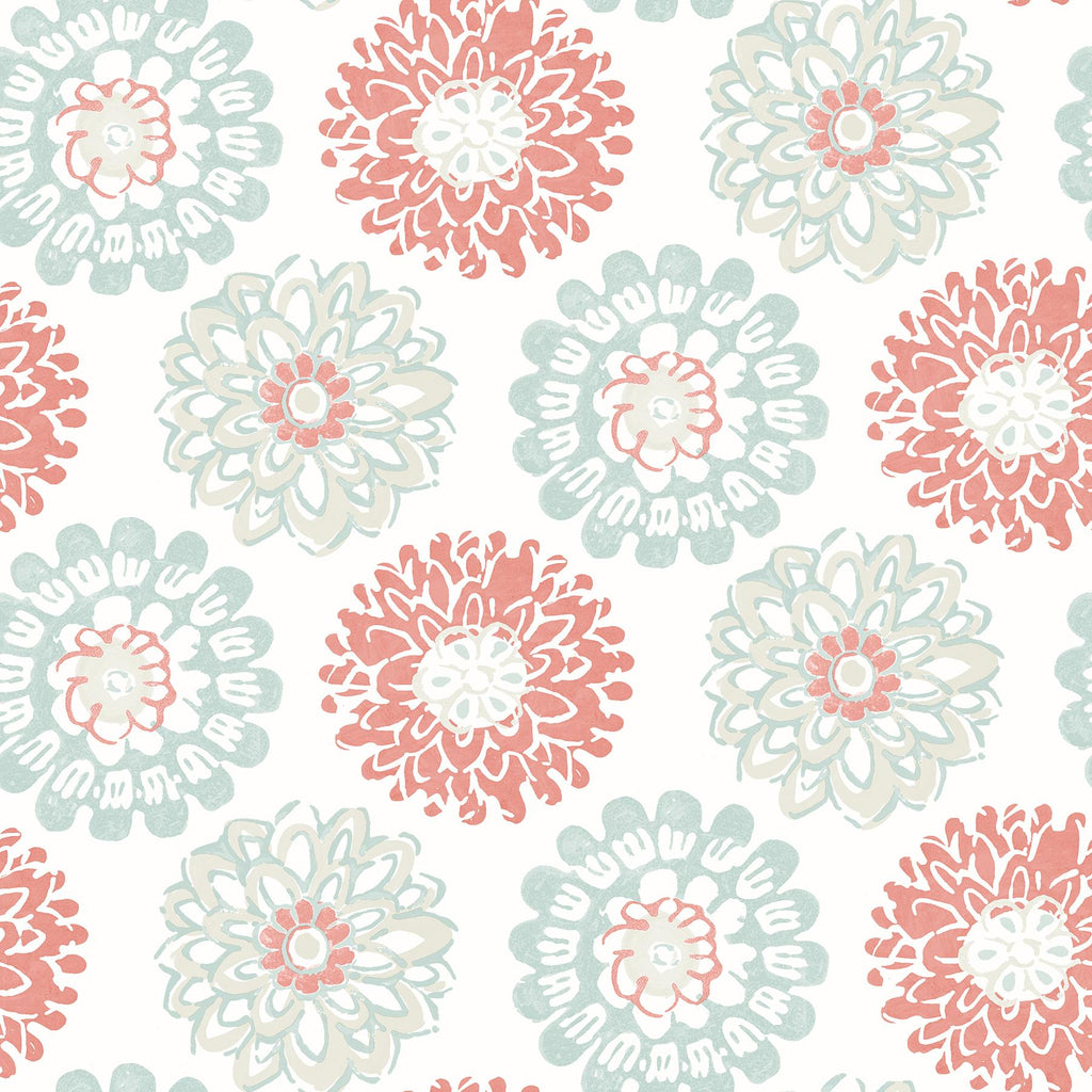 Brewster Home Fashions Sunkissed Floral Coral Wallpaper
