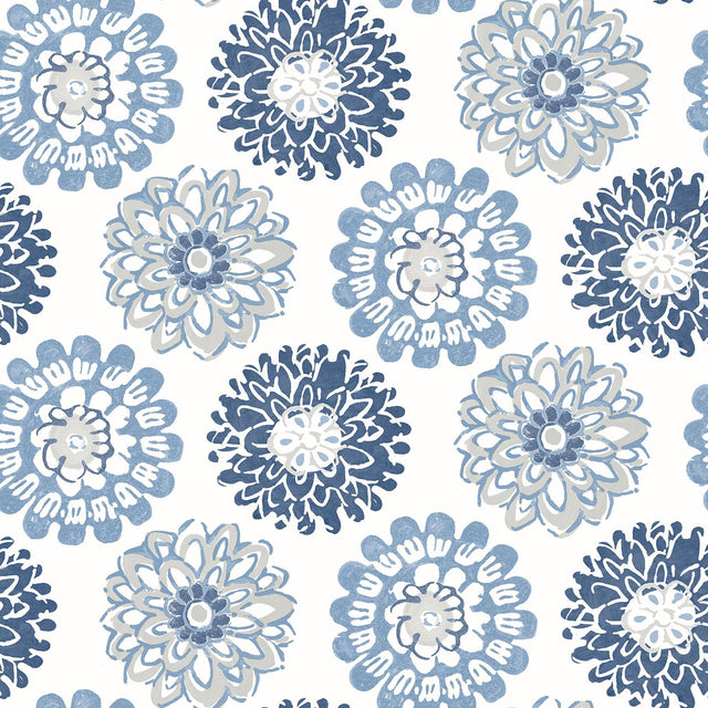 Brewster Home Fashions Sunkissed Blue Floral Wallpaper