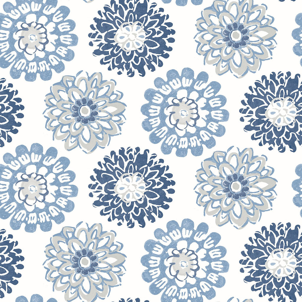 Brewster Home Fashions Sunkissed Floral Blue Wallpaper