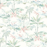 Brewster Home Fashions Lagoon Teal Scenic Island Wallpaper