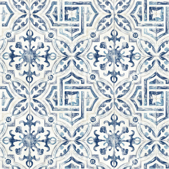 Brewster Home Fashions Sonoma Blue Beach Tile Wallpaper