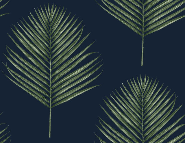 Seabrook Maui Palm Midnight Blue & Paradise Green Wallpaper