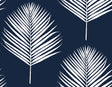 Seabrook Maui Palm Midnight Blue & White Wallpaper