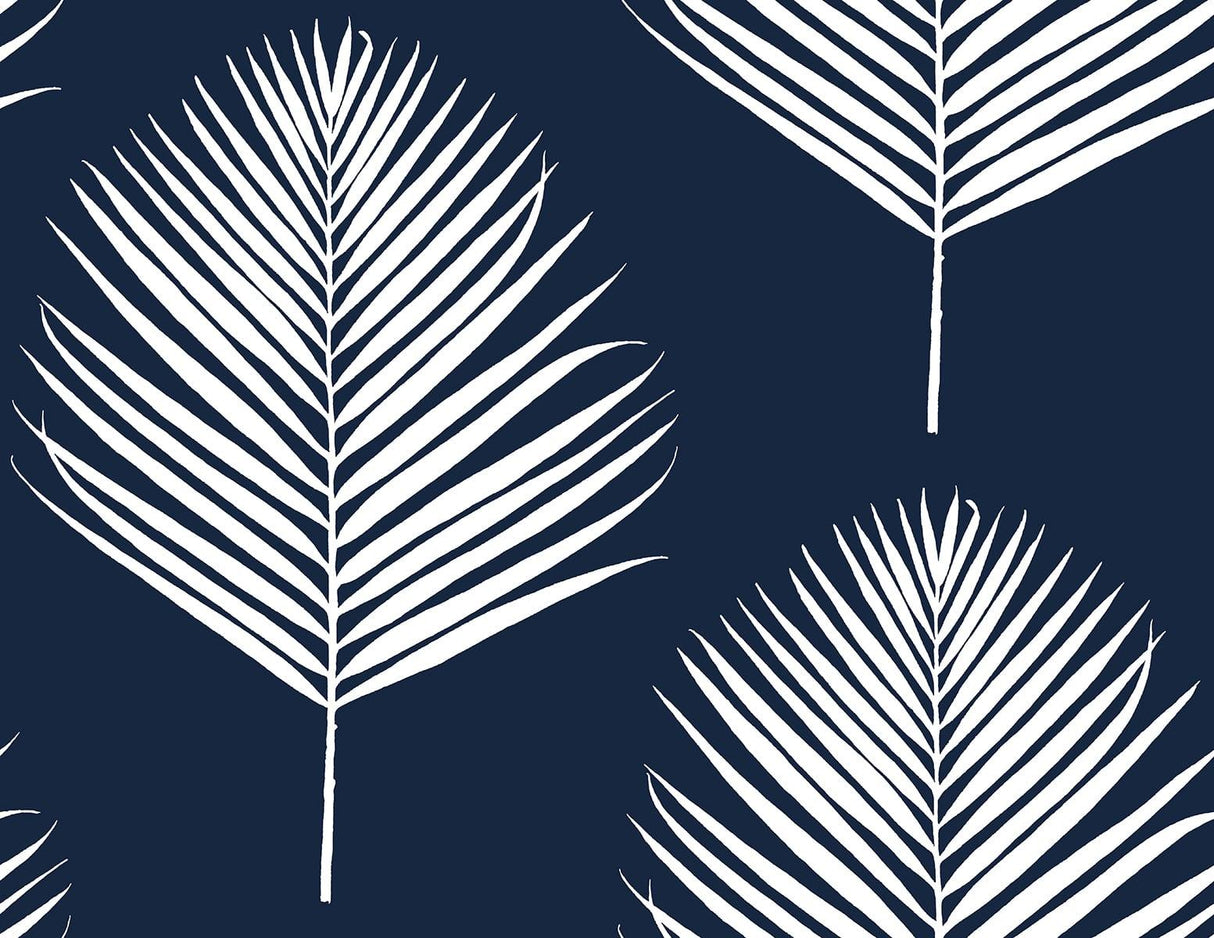 Seabrook Maui Palm Blue Wallpaper