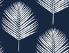 Seabrook Maui Palm Midnight Blue & White Wallpaper