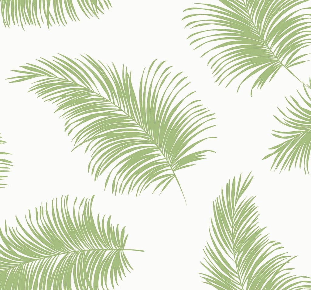 Seabrook Tossed Palm Green Wallpaper