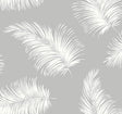 Seabrook Tossed Palm Harbor Mist Wallpaper