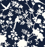Seabrook Mono Toile Midnight Blue Wallpaper