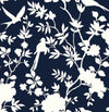 Seabrook Mono Toile Midnight Blue Wallpaper