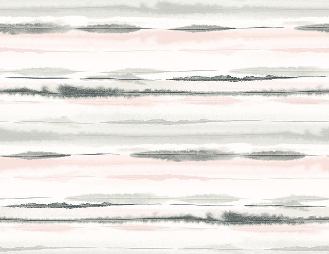Seabrook Horizon Stripe Pink Sunset Wallpaper