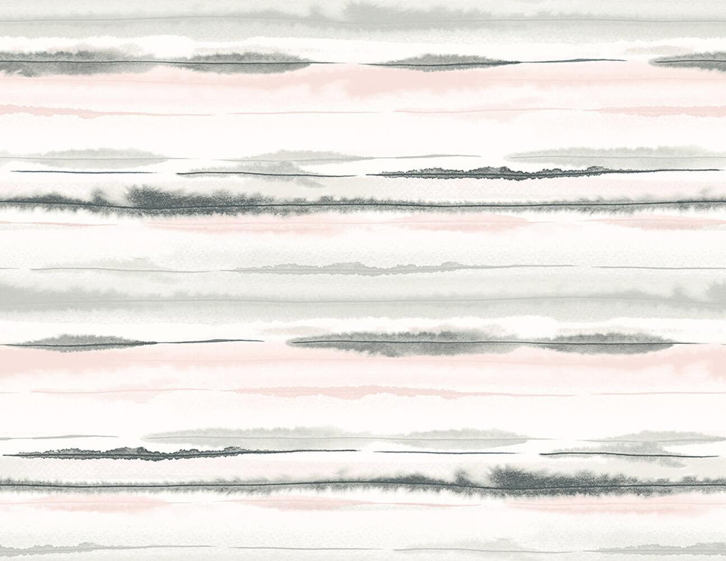 Seabrook Horizon Stripe Pink Sunset Wallpaper