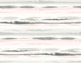 Seabrook Horizon Stripe Pink Wallpaper