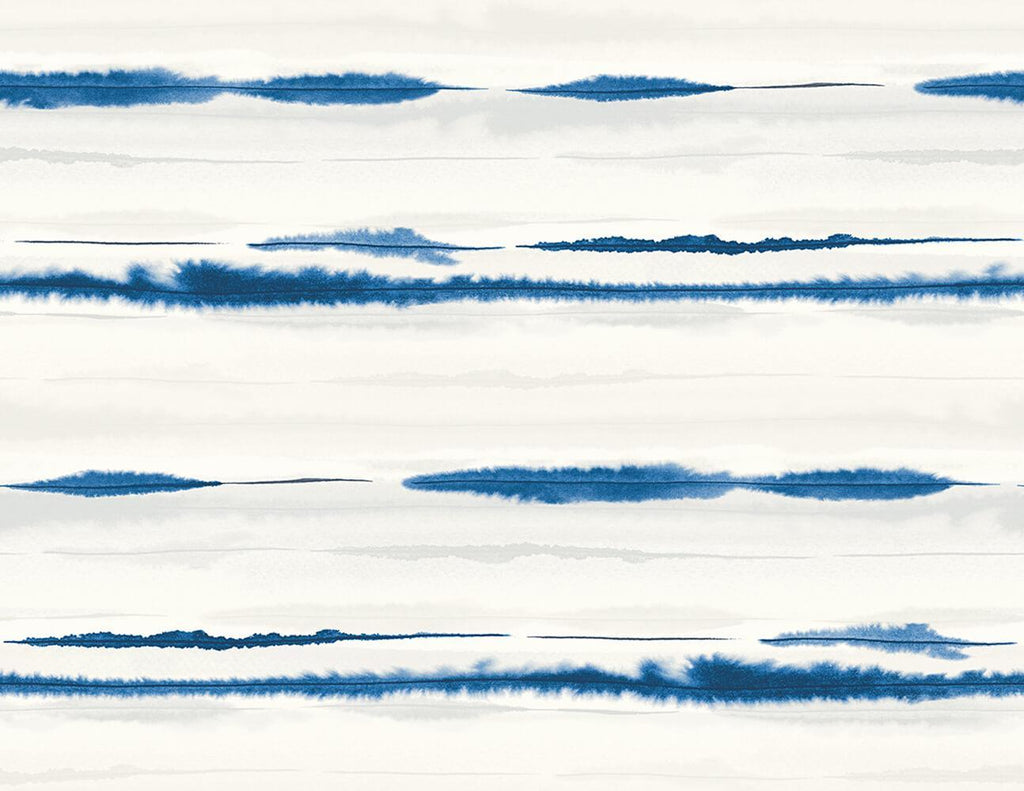 Seabrook Horizon Stripe Blue Oasis Wallpaper