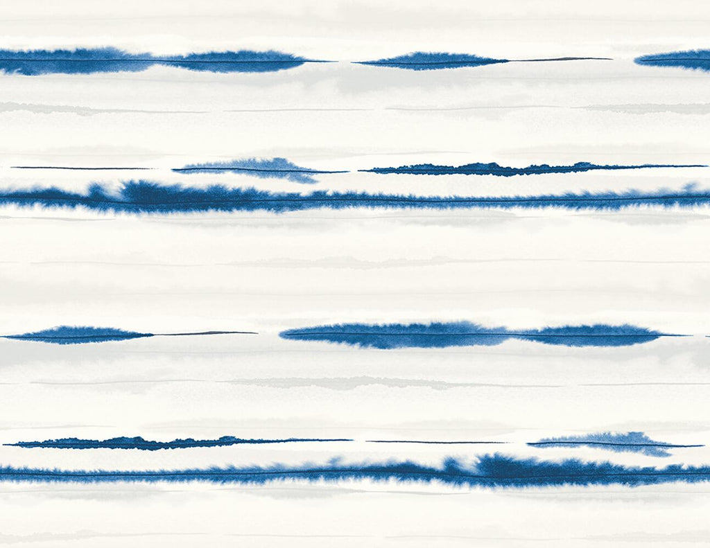 Seabrook Horizon Stripe Blue Wallpaper