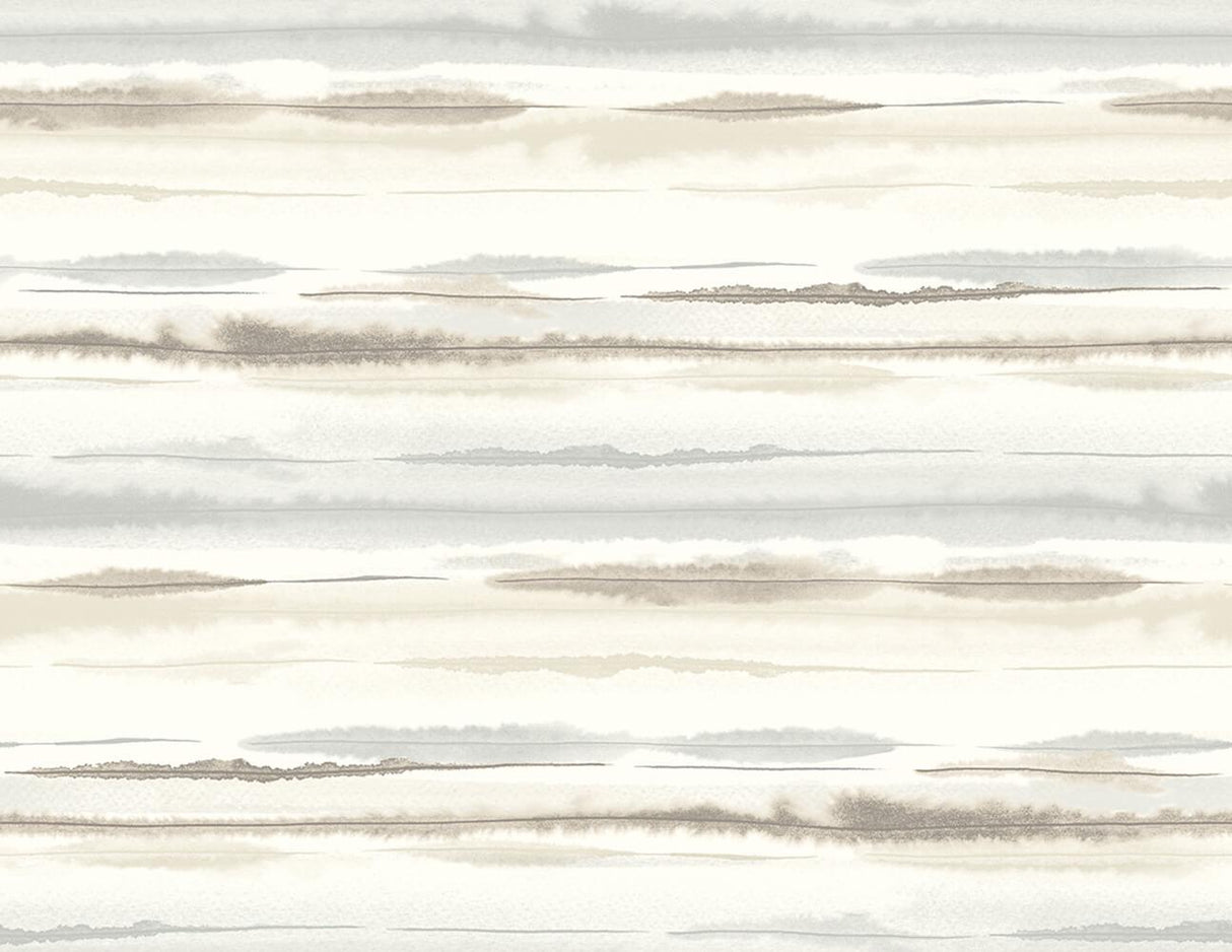 Seabrook Horizon Stripe Beige Wallpaper
