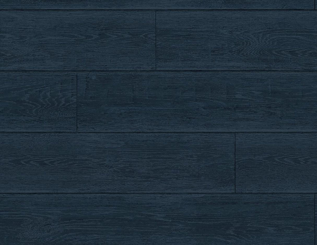 Seabrook Rustic Shiplap Blue Wallpaper