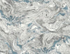 Seabrook Faux Marble Lunar Rock & Cerulean Wallpaper