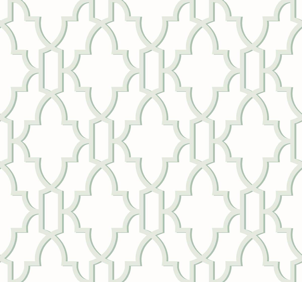 Seabrook Coastal Lattice Seaglass Wallpaper