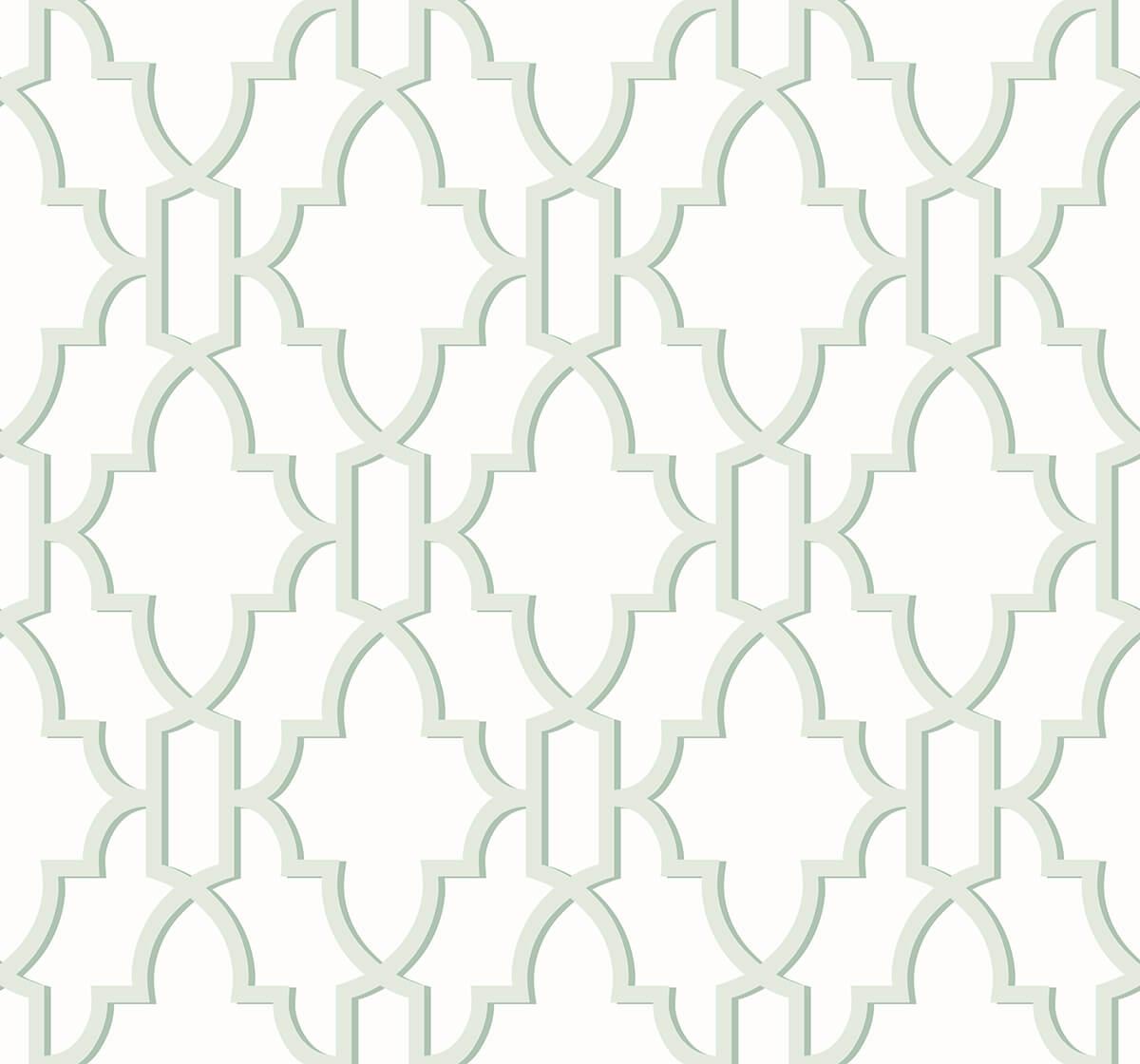 Seabrook Coastal Lattice Green Wallpaper