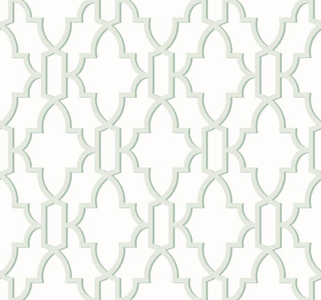 Seabrook Coastal Lattice Green Wallpaper