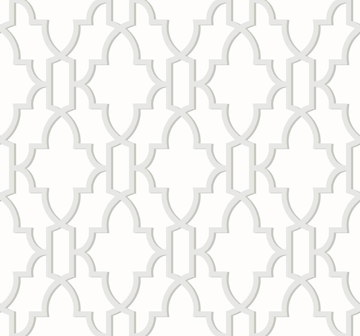 Seabrook Coastal Lattice Grey Wallpaper