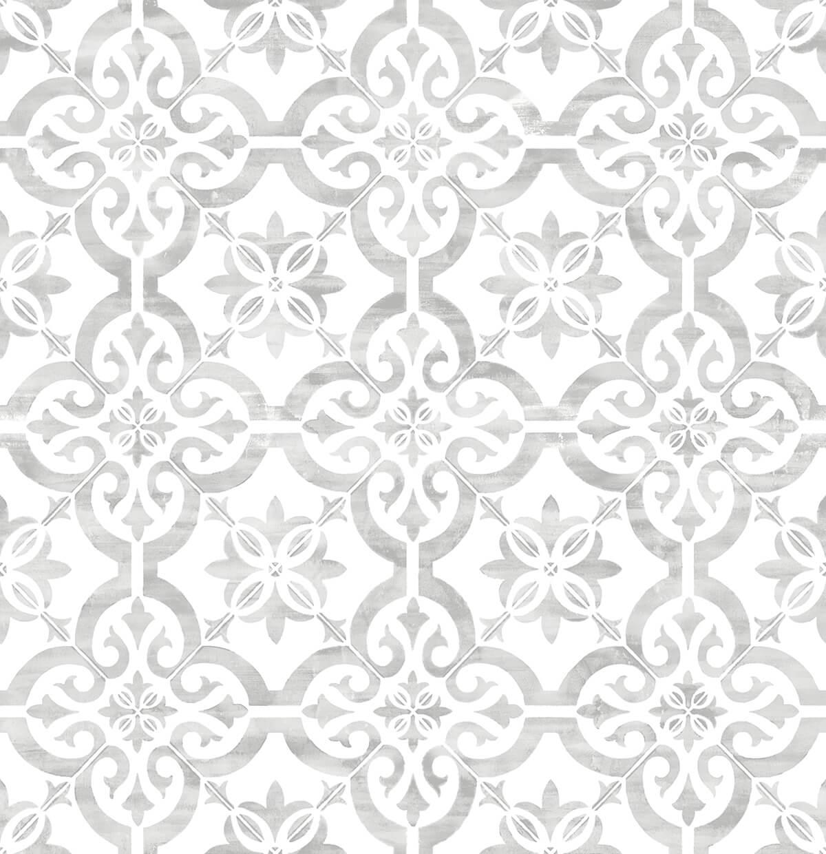 Seabrook Porto Tile Grey Wallpaper